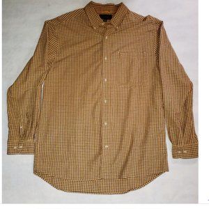 TIMBERLAND dark yellow & black checked button down long sleeve shirt
